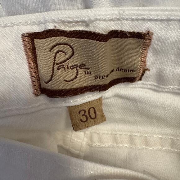 Paige Roxbury Crop White Jeans Size 30 - Picture 5 of 7